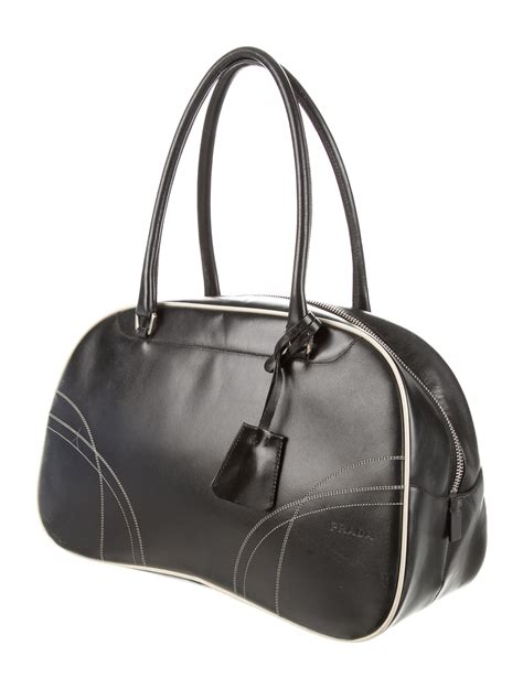 prada mini bowling bag|Prada leather bowling bag.